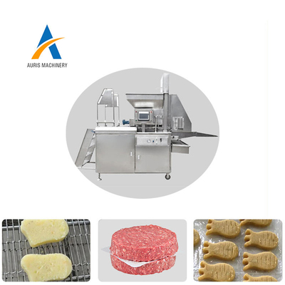 Pepite di pollo ed hamburger del manzo che trasforma il tortino crudo della carne della stampa automatica industriale della bistecca che forma la macchina di panificazione