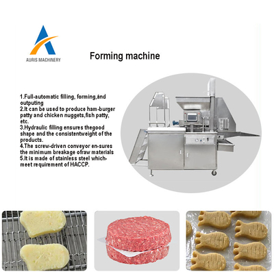 Pepite di pollo ed hamburger del manzo che trasforma il tortino crudo della carne della stampa automatica industriale della bistecca che forma la macchina di panificazione